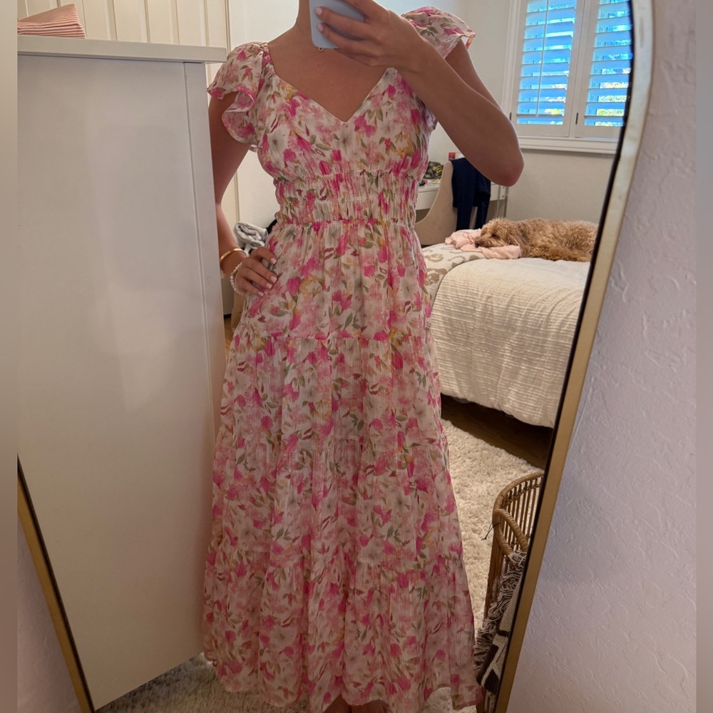 Storia Pink Floral Maxi Dress